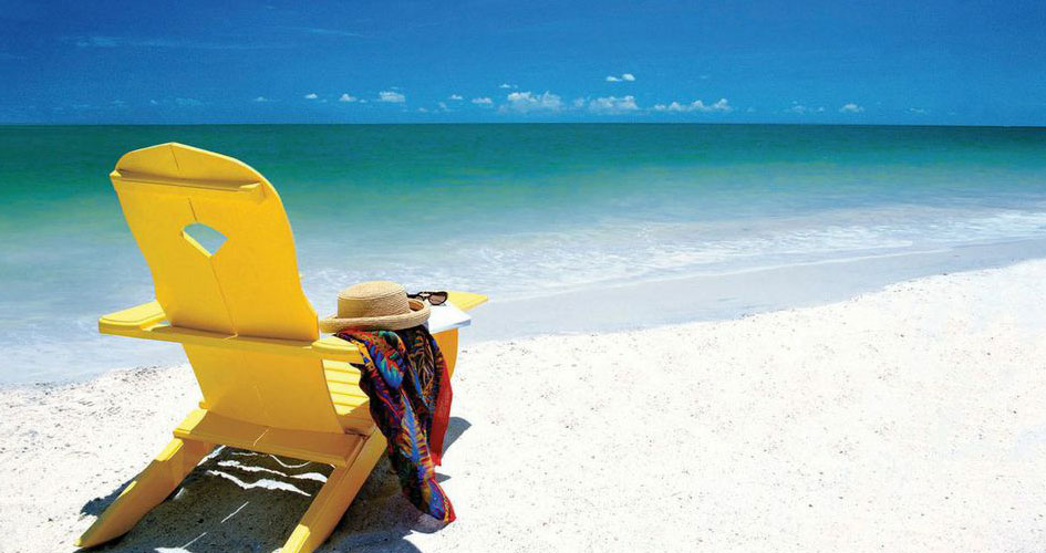 White sand beach is perfect for a relaxing vacation in Clearwater Beach, Florida.
